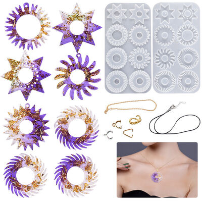 Crystal Dropper Resin DIY Gear Pendant Silicone Mold Punk Style Earrings Necklace Pendant Wholesale