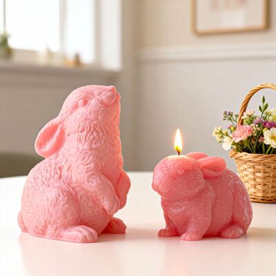 Easter DIY Little Rabbit Aromatherapy Candle Mold 3D Stereoscopic Rabbit Ornament Gypsum Silicone Mold