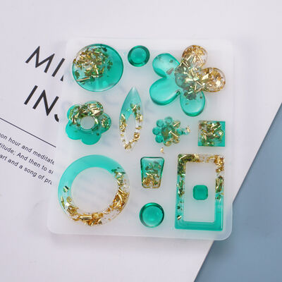 DIY Drip Glue Mold Earrings Earhooks Homemade Jewelry Pendants Flower Pendants Silicone Mold