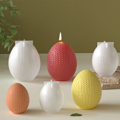 Cross Border Popular Easter Egg Silicone Mold DIY Knitting Yarn Egg Ornament Candle Mold