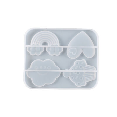 DIY Nube de arcoíris que deja caer pegamento herramienta de molienda amor pastelería resina colgante colgante refrigerador adhesivos silicona moho
