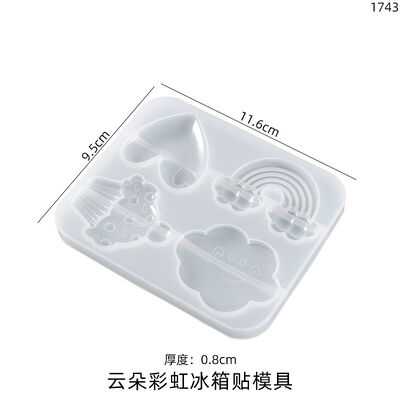 DIY Nube de arcoíris que deja caer pegamento herramienta de molienda amor pastelería resina colgante colgante refrigerador adhesivos silicona moho