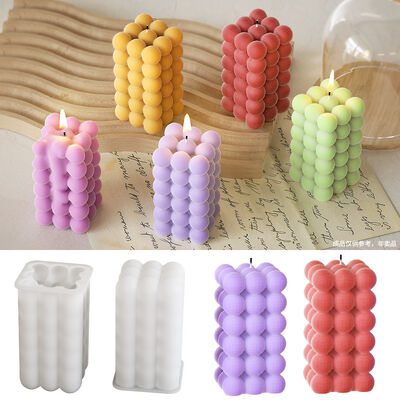 Molde de silicona para velas cúbicas rectangulares 3D DIY, resina de goteo de cristal, adorno de yeso de aromaterapia