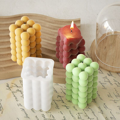 Molde de silicona para velas cúbicas rectangulares 3D DIY, resina de goteo de cristal, adorno de yeso de aromaterapia