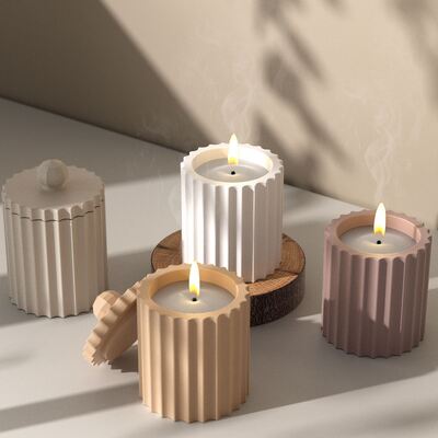 European-style Cylindrical Gear Storage Jar Silicone Mold DIY Scented Candle Gypsum Cup Resin Drip Mold