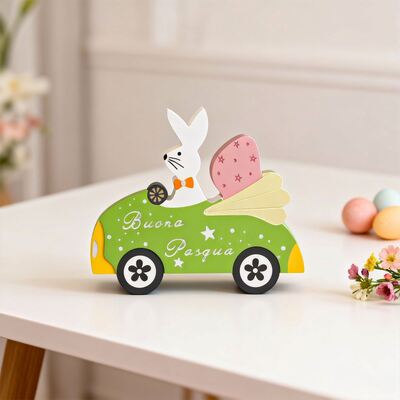 Easter Cross-border Popular Silicone Mold DIY Driving Bunny Fragrance Stone Ornament Gypsum Mold