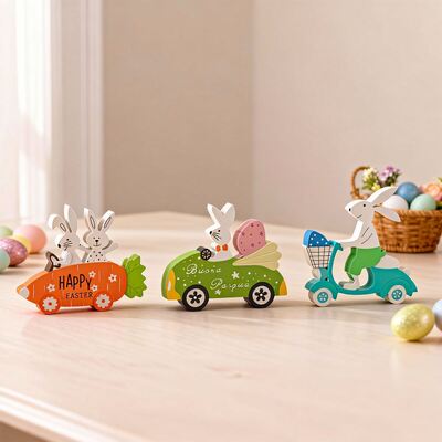 Easter Cross-border Popular Silicone Mold DIY Driving Bunny Fragrance Stone Ornament Gypsum Mold