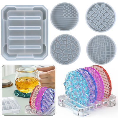 DIY Crystal Dropper Molds, Multiple Edge Cut Coasters, Storage And Table Decorations, Silicone Molds Wholesale