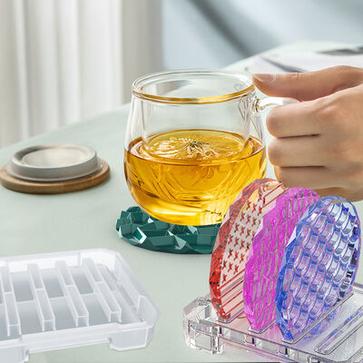 DIY Crystal Dropper Molds, Multiple Edge Cut Coasters, Storage And Table Decorations, Silicone Molds Wholesale