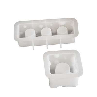 DIY Mirror Rectangular Cheese Candle Stand Decoration Aromatherapy Gypsum Candle Base Silicone Mold