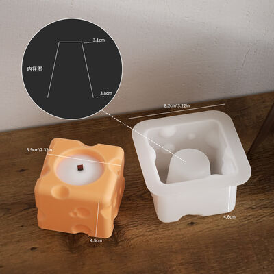DIY Mirror Rectangular Cheese Candle Stand Decoration Aromatherapy Gypsum Candle Base Silicone Mold
