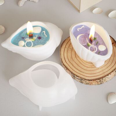 DIY Dropping Resin Aromatherapy Gypsum Conch Shell Candle Cup Ocean Storage Can Silicone Mold