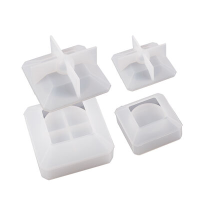 Drip Glue Square Storage Box Grinding Tool DIY Cement Gypsum Soybean Candle Container Candle Holder Silicone Mold