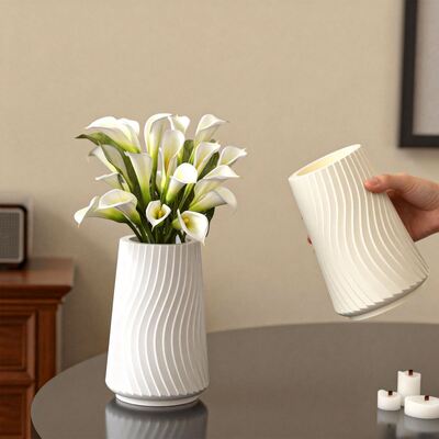 Nordic Ins Vertical Wavy Vase Silicone Mold DIY Hydroponic Flower Pot Candle Container Gypsum Mold