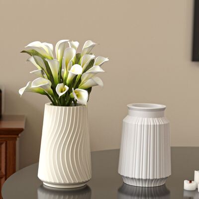 Nordic Ins Vertical Wavy Vase Silicone Mold DIY Hydroponic Flower Pot Candle Container Gypsum Mold
