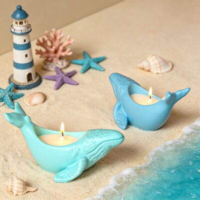 Ocean Ins Wind Whale Candlestick Storage Box Silicone Mold Aromatherapy Candle Gypsum Ornament DIY Home Decoration Mold