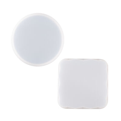 DIY Crystal Dropper Resin Gypsum Coaster Silicone Mold Square Lace Circular Table Coaster Grinder