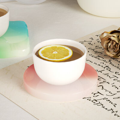 DIY Crystal Dropper Resin Gypsum Coaster Silicone Mold Square Lace Circular Table Coaster Grinder