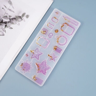 DIY Crystal Dropping Gel Mold Pendant Lace Irregular Earrings Earrings Earrings Homemade Jewelry Silicone Mold