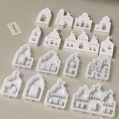 Aromatherapy Gypsum Easter Castle House Decoration Silicone Mold Holiday Gift Dropper Candle Mold