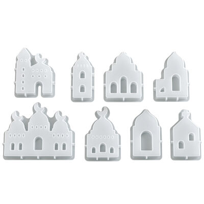 Aromatherapy Gypsum Easter Castle House Decoration Silicone Mold Holiday Gift Dropper Candle Mold