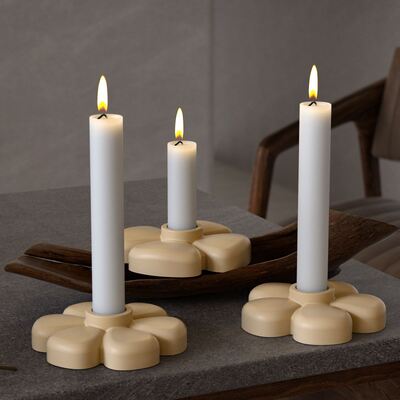 Ins Minimalist Style Four Petal Five Petal Six Petal Flower Candle Holder Ornament Gypsum Candle Base Silicone Mold