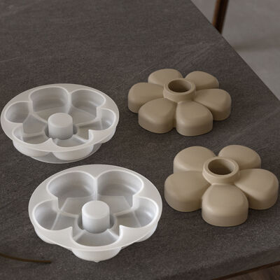 Ins Minimalist Style Four Petal Five Petal Six Petal Flower Candle Holder Ornament Gypsum Candle Base Silicone Mold