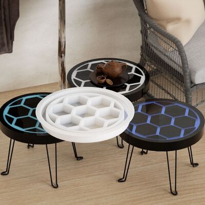 DIY Crystal Dropping Gel Large Circular Table Honeycomb River Table 30cm Round Desktop Silicone Mold