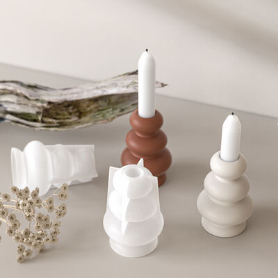 Ins Wind Stacked Circle Candlestick Pendulum Silicone Mold Aromatherapy Gypsum Candle Base Drip Grinding Machine