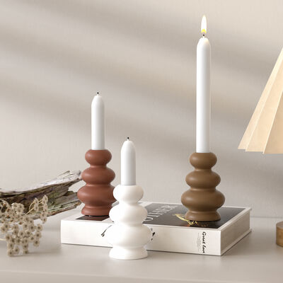 Ins Wind Stacked Circle Candlestick Pendulum Silicone Mold Aromatherapy Gypsum Candle Base Drip Grinding Machine