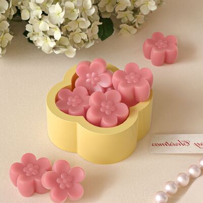 Si Lian Hua Silicone Mold Aromatherapy Tea Wax Sheet Gypsum Candle Mold Home Decoration DIY Mold