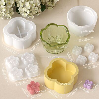 Si Lian Hua Silicone Mold Aromatherapy Tea Wax Sheet Gypsum Candle Mold Home Decoration DIY Mold