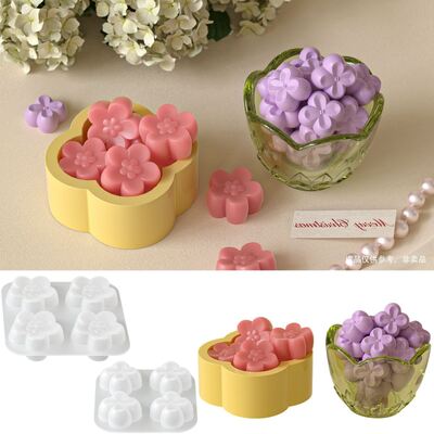 Si Lian Hua Silicone Mold Aromatherapy Tea Wax Sheet Gypsum Candle Mold Home Decoration DIY Mold