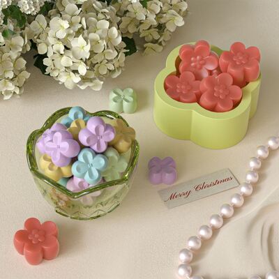 Si Lian Hua Silicone Mold Aromatherapy Tea Wax Sheet Gypsum Candle Mold Home Decoration DIY Mold