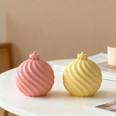 DIY Aromatherapy Gypsum Resin Rotating Stripe Bell Storage Can Candle Cup Ornament Silicone Mold