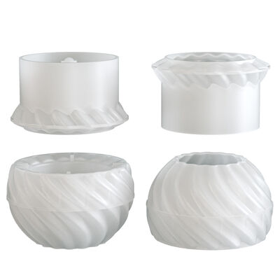 DIY Aromatherapy Gypsum Resin Rotating Stripe Bell Storage Can Candle Cup Ornament Silicone Mold