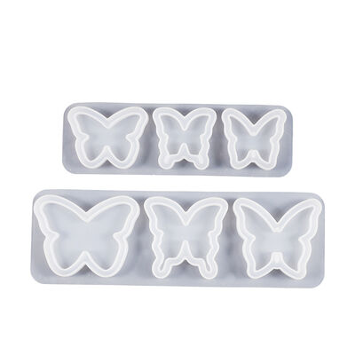 DIY Crystal Drop Glue Mirror Resin Butterfly Sand Pendant Keychain Pendant Silicone Mold Wholesale
