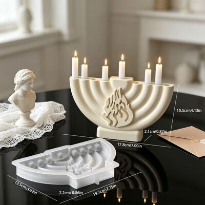 Cross Border Hot Selling Flame Pattern Nine Hole Candle Holder Silicone Mold DIY Aromatherapy Candle Decoration Gypsum Mold