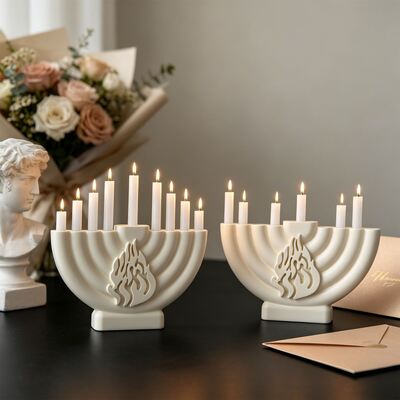 Cross Border Hot Selling Flame Pattern Nine Hole Candle Holder Silicone Mold DIY Aromatherapy Candle Decoration Gypsum Mold