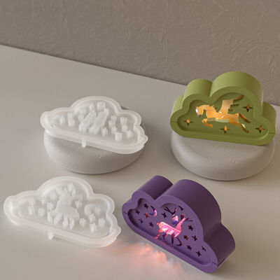 Cloud Swan Unicorn Deer Couple Silhouette Lamp Silicone Mold DIY Aromatherapy Gypsum Nightlight Ornament Grinding