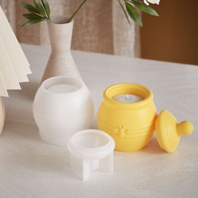DIY Crystal Dropper Resin Bee Jar Storage Box Aromatherapy Gypsum Candle Cup Ornament Silicone Mold