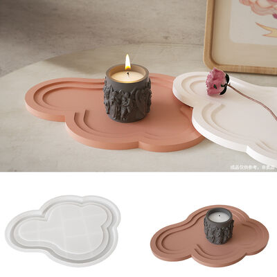 Dropping Resin Irregular Terraced Tray Ornament DIY Cement Gypsum Dish Plate Silicone Mold