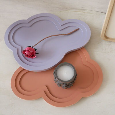 Dropping Resin Irregular Terraced Tray Ornament DIY Cement Gypsum Dish Plate Silicone Mold