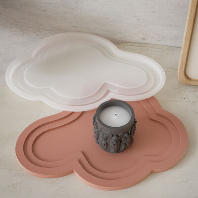 Dropping Resin Irregular Terraced Tray Ornament DIY Cement Gypsum Dish Plate Silicone Mold