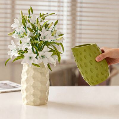 Ins Wind Hexagonal Cut Elliptical Wave Pattern Vase DIY Resin Gypsum Cement Flower Pot Flower Utensil Silicone Mold