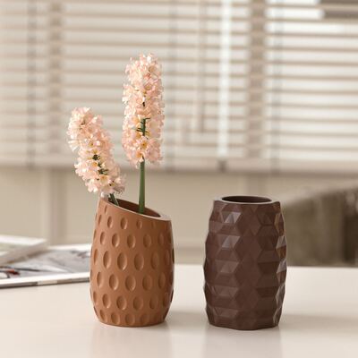 Ins Wind Hexagonal Cut Elliptical Wave Pattern Vase DIY Resin Gypsum Cement Flower Pot Flower Utensil Silicone Mold