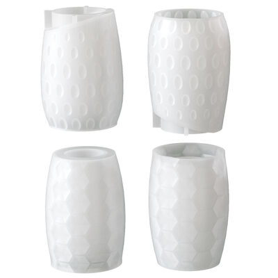 Ins Wind Hexagonal Cut Elliptical Wave Pattern Vase DIY Resin Gypsum Cement Flower Pot Flower Utensil Silicone Mold