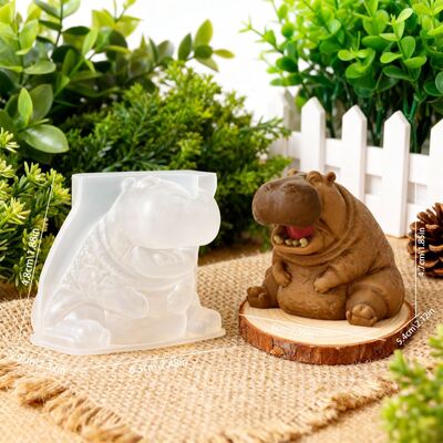 Popular Cartoon Hippopotamus Silicone Mold Creative Home Decoration Ornament Gypsum Mold DIY Easter Candle Mold