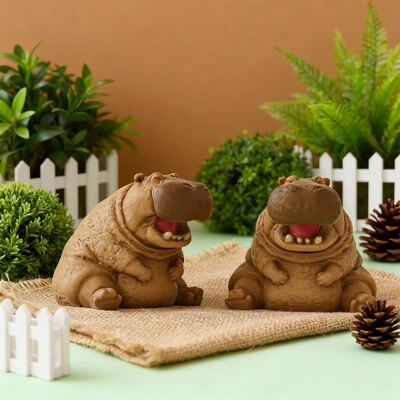 Popular Cartoon Hippopotamus Silicone Mold Creative Home Decoration Ornament Gypsum Mold DIY Easter Candle Mold