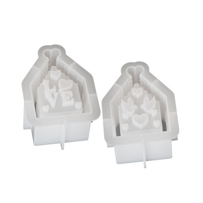 DIY Aromatherapy Gypsum LOVE Peace Dove Hollow House Small Night Light Candlestick Ornament Silicone Mold